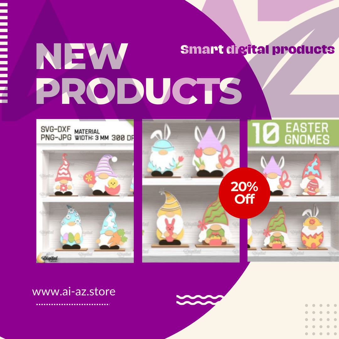 3D Easter Gnomes Laser Cut Bundle