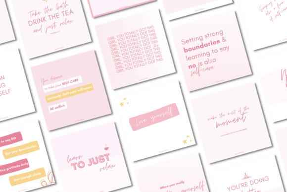 Instagram BACKUP 21 self-care quotes posts