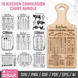 Kitchen Conversion Chart SVG Bundle 2