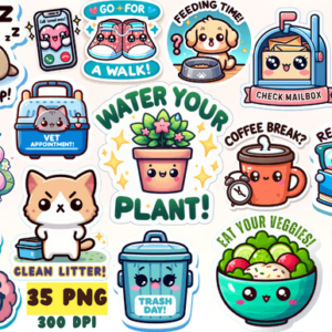 Kawaii Reminder Stickers Sublimation