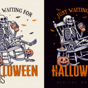 Skeleton Waiting for Halloween PNG