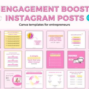 Instagram templates : Bright pink & yellow post templates