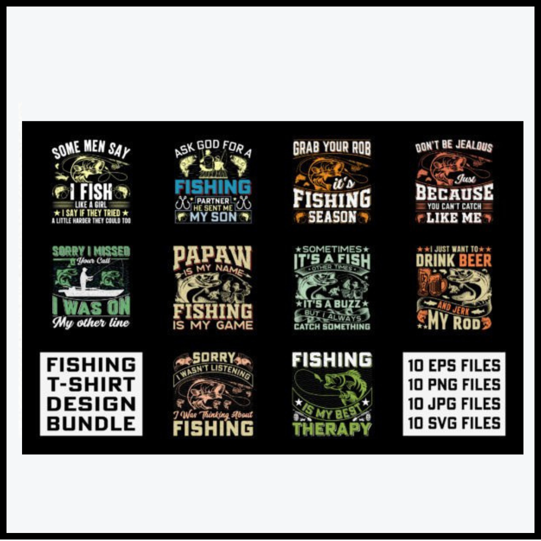 Fishing T-Shirt Design Bundle Shirt