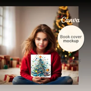 Girl With Book in Her Hands - Christmas Mockup for KDP