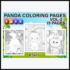Panda Coloring Pages for Kids Vol-2