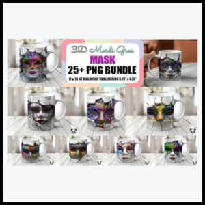 Mug Wrap Bundle featuring Mardi Gras 3D Designs