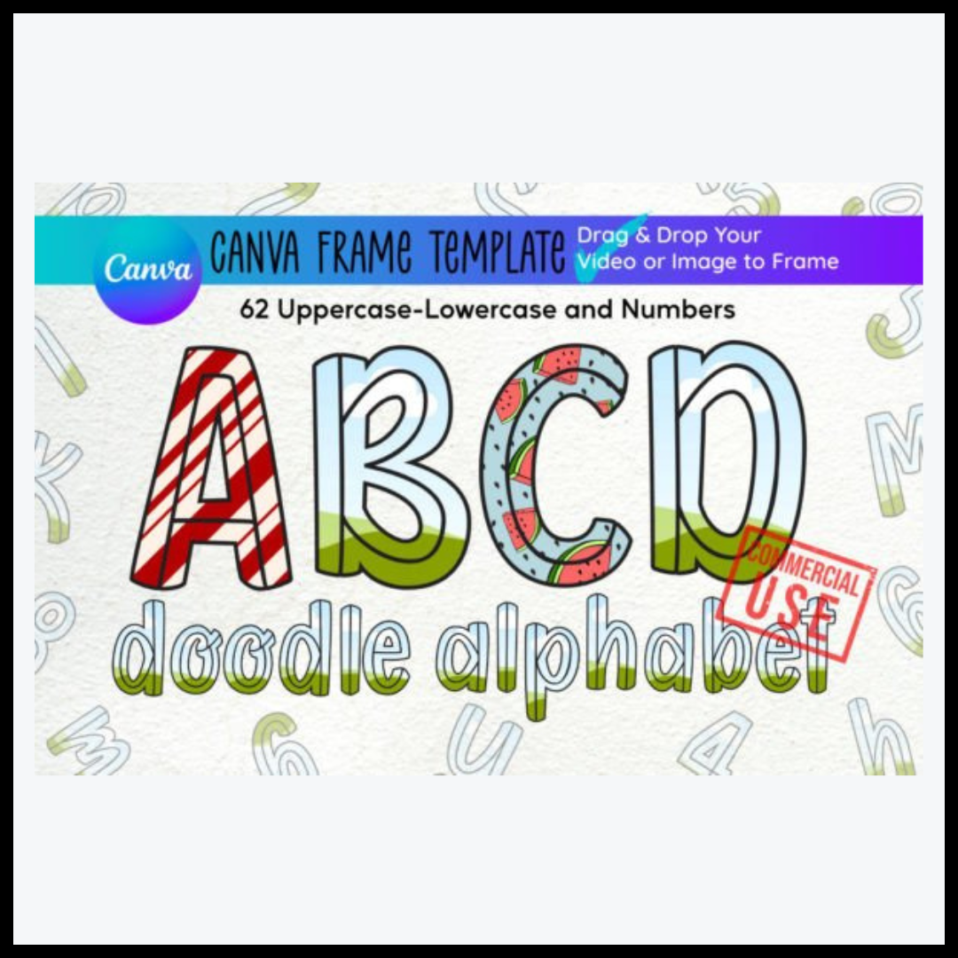 Canva Frame Alphabet Letters & Numbers