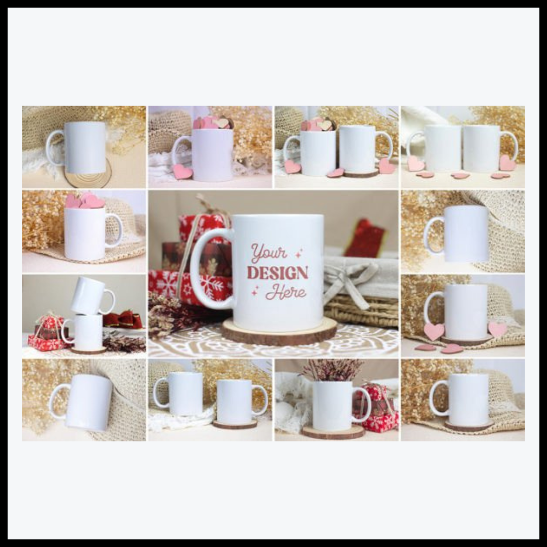 11oz Coffee Mug Mockups, Bundle Mockup