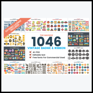1046 Vintage Badge & Ribbon Bundle