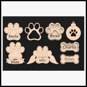 Laser Cut Dog Bone / Paw Print Svg Files