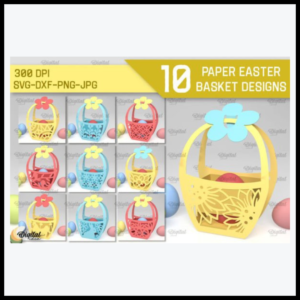 3D Easter Basket Paper Cut Bundle